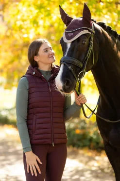 Rose Damen-Steppweste mit Kapuze