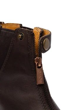 Rose Reitstiefeletten aus Leder mit Reißverschluss