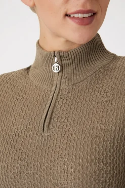 Ruth Damen Strickpullover mit Reißverschluss