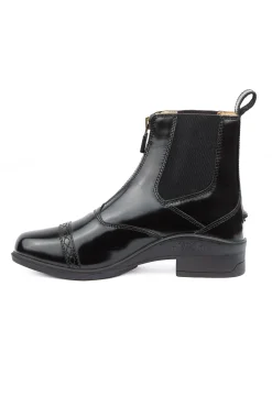 Saturn Damen Lederreitstiefeletten mit Reißverschluss