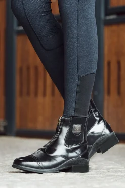 Saturn Damen Lederreitstiefeletten mit Reißverschluss