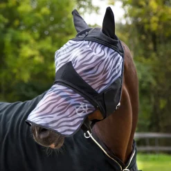 Zebra-Fliegenmaske mit Nüsterschutz