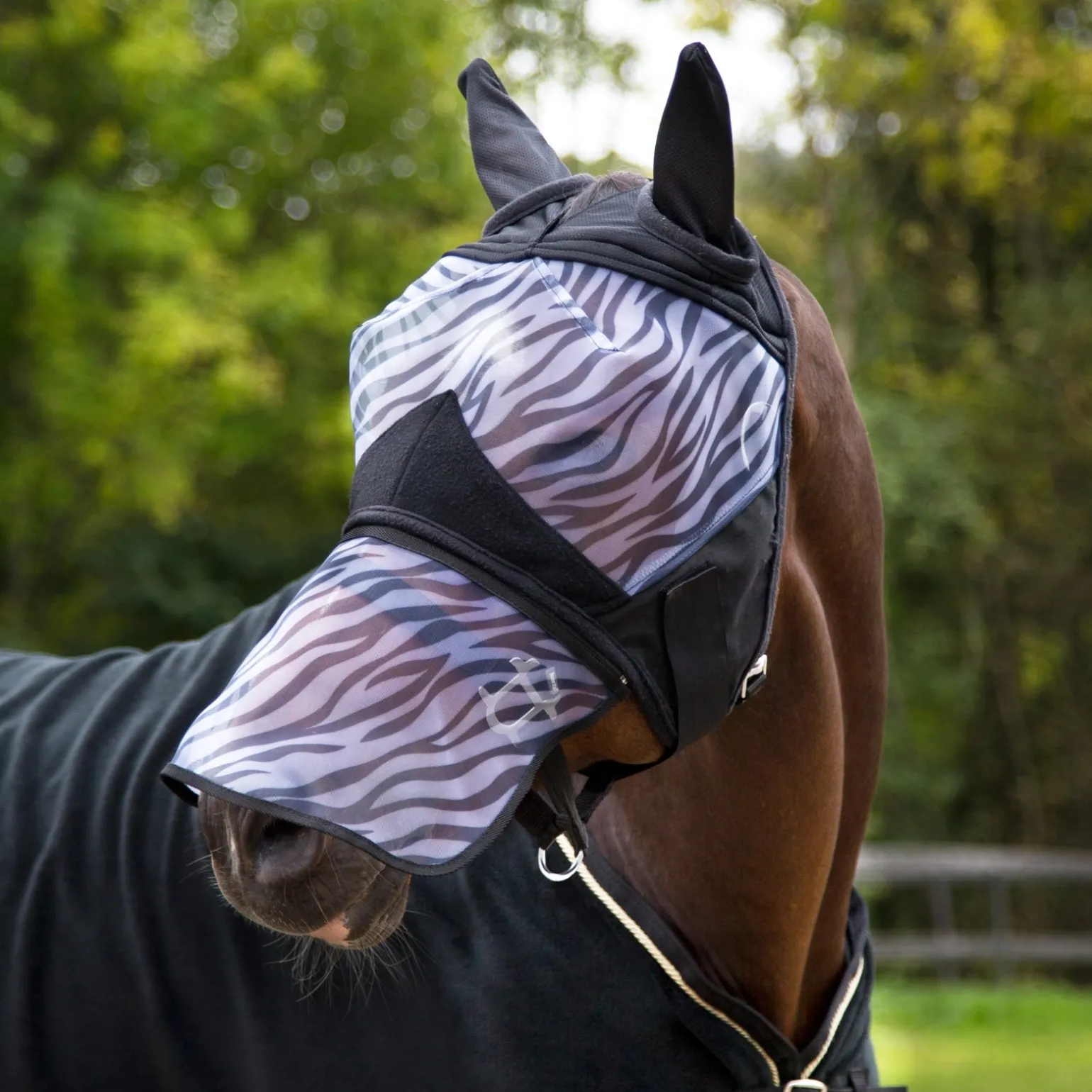 Zebra-Fliegenmaske mit Nüsterschutz